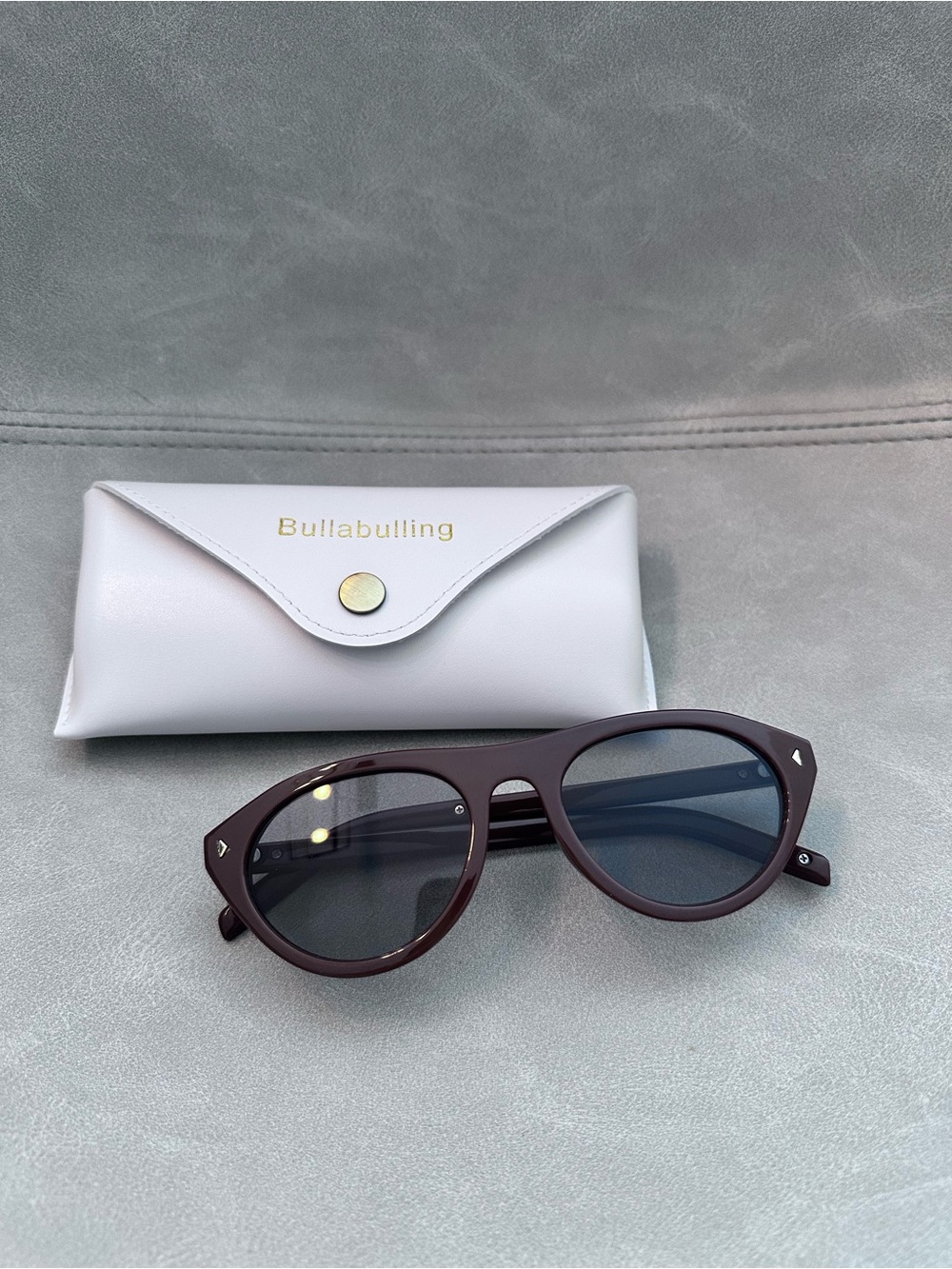 Bullabulling Sunglasses in Deep Brown with Blue Lenses